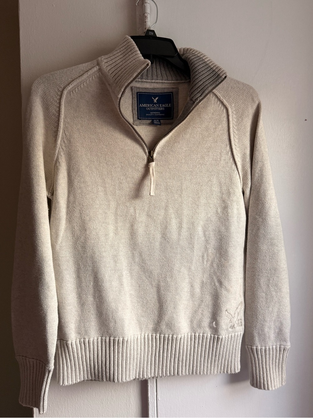 American Eagle Outfitters Women’s Cream Half-Zip Sweater